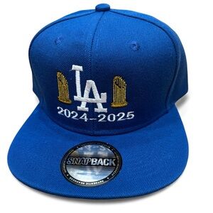 Dodgers Snapback Hat Champions trophy hat with Embroidered Design